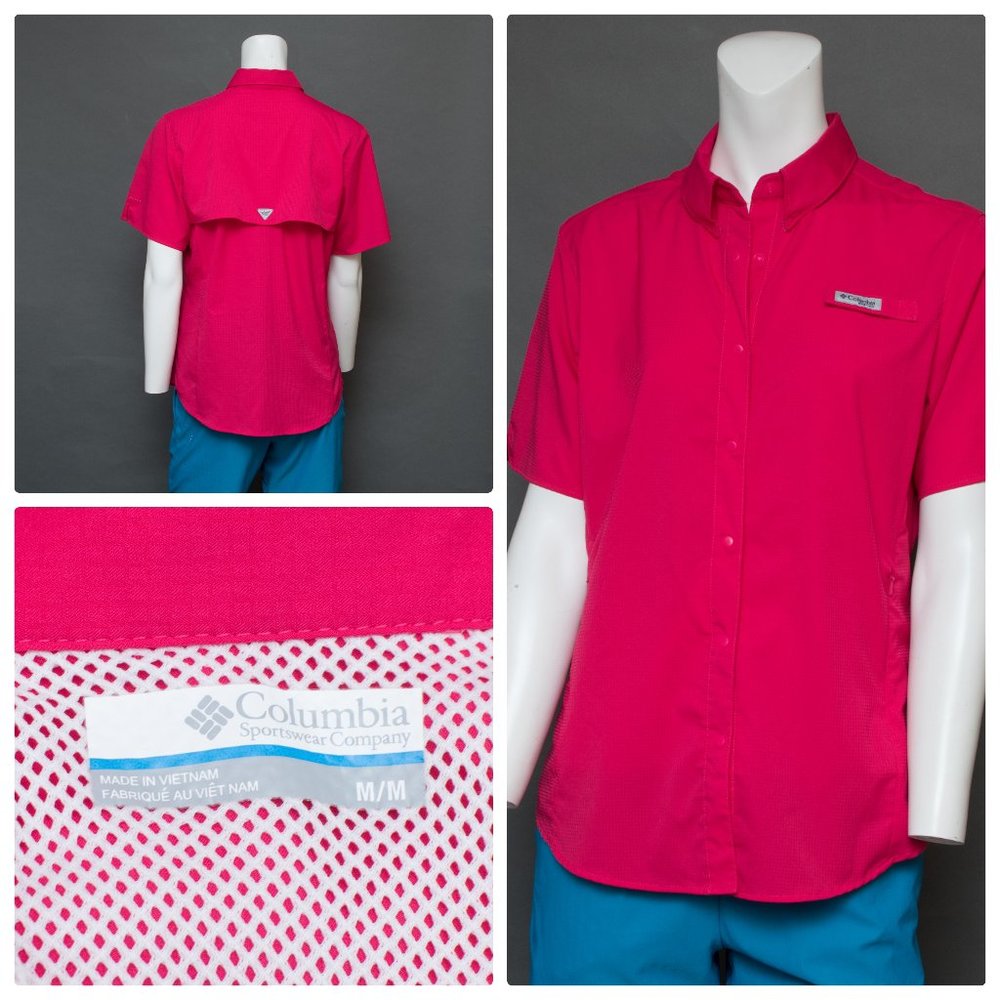 COPY - COPY - Columbia Hot Pink Fishing Shirt MEDIUM Womens Vent